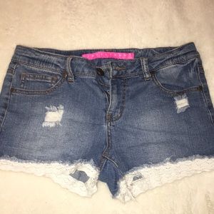 Jean Shorts / lace lined